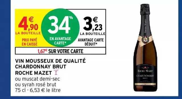 Vin Mousseux De Qualité Chardonnay Brut Roche Mazet