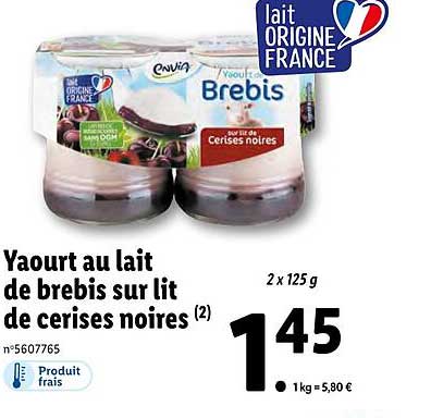 Yaourt Au Lait De Brebis Sur Lit De Cerises Noires Envia