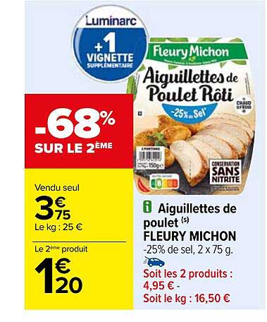 Aiguillettes De Poulet Fleury Michon