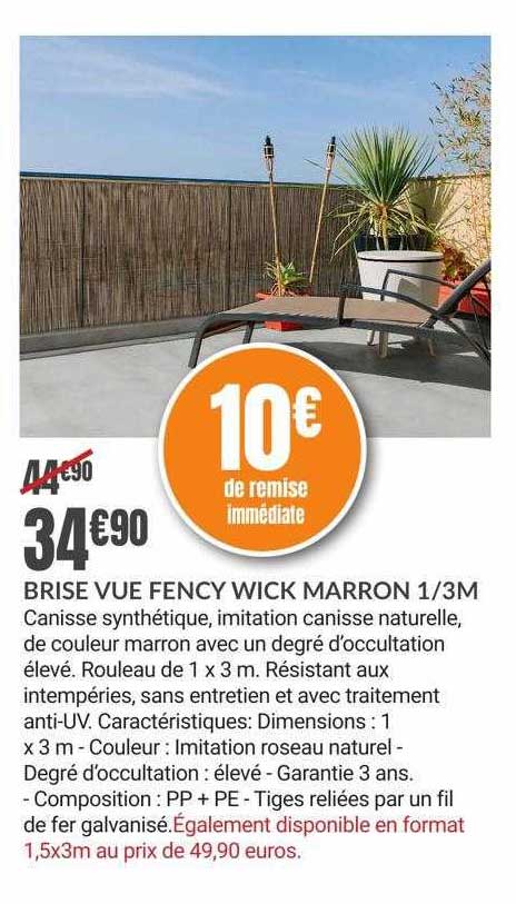 brise vue fency wick marron 1/3 m