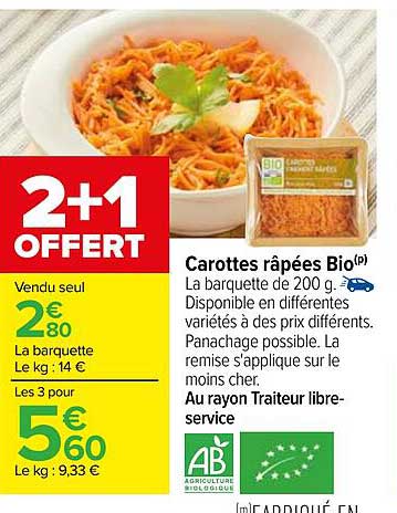 Carottes Râpées Bio