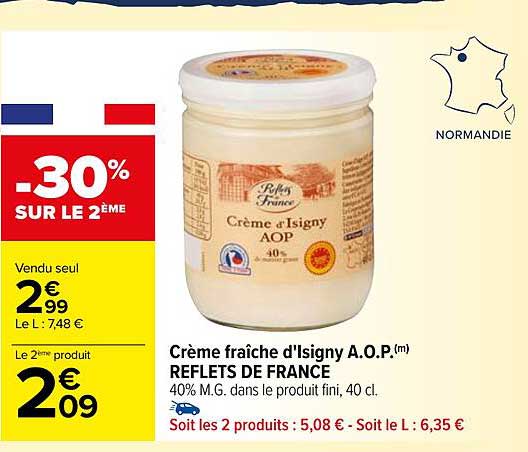 crème fraîche d'isigny a.o.p. reflets de france