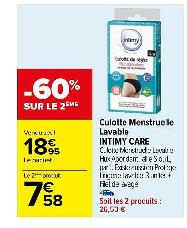 Culotte Menstruelle Lavable Intimity Care