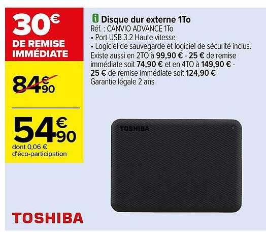 disque dur externe 1To toshiba