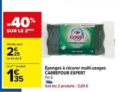 éponges à récurer multi-usages carrefour expert