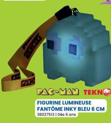 figurine lumineuse fantôme inky bleu 6 cm pac-man tekno