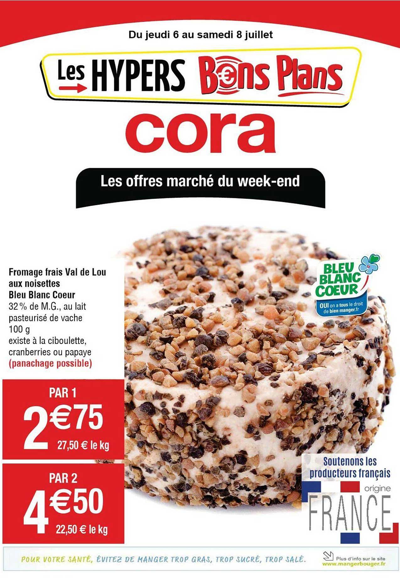 fromage frais val de lou aux noisettes bleu blanc cœur