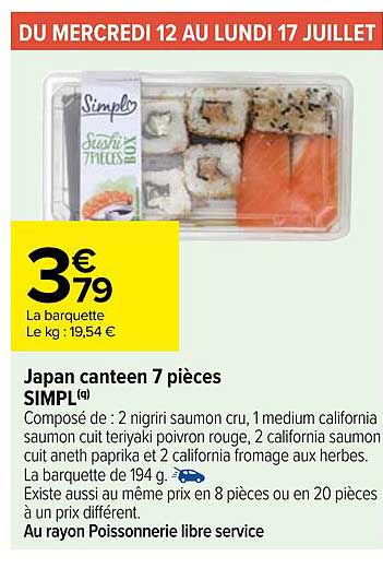 japan canteen 7 pièces simpl