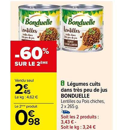 légumes cuits dans très peu de jus bonduelle