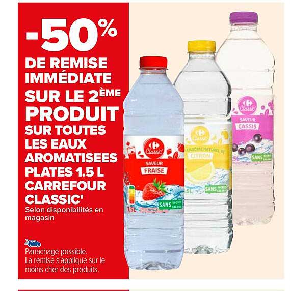 les eaux aromatisées plates 1.5l carrefour classic'