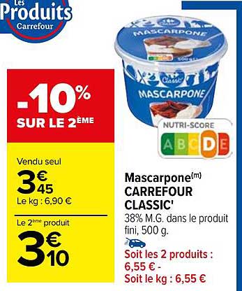 Mascarpone Carrefour Classic'