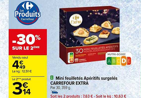 Mini Feuilletés Apéritifs Surgelés Carrefour Extra