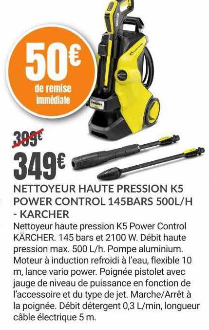 nettoyeur haute pression k5 power control 145 bars 500l/h - kärcher