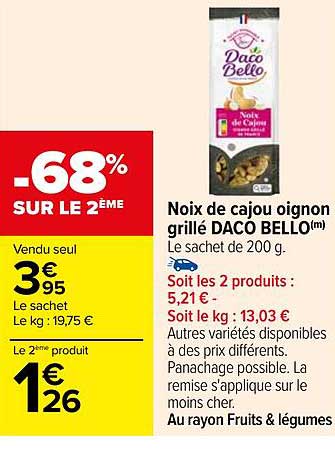 noix de cajou oignon grillé daco bello