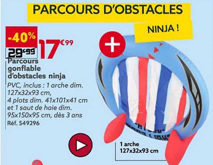 parcours gonflable d'obstacles ninja