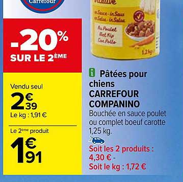 Pâtées Pour Chiens Carrefour Companino