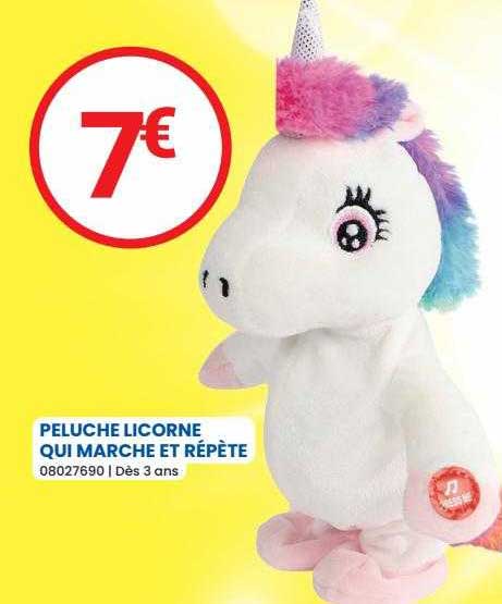 peluche licorne qui marche et répète