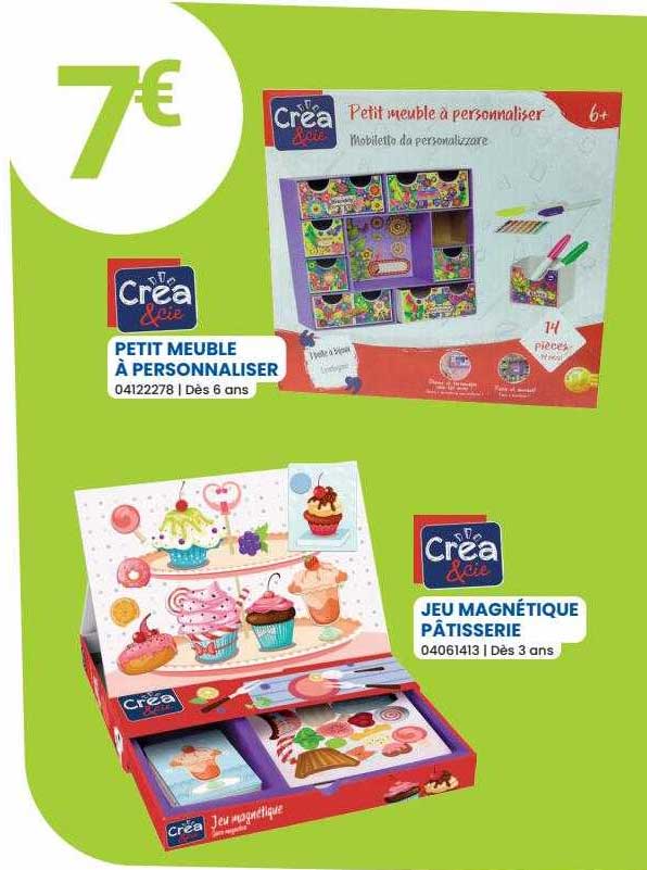 petit meuble à personnaliser, jeu magnétique pâtisserie, petit meuble à personnaliser