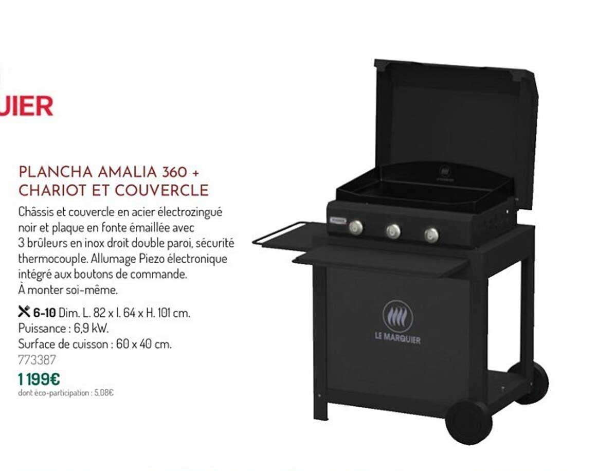 plancha amalia 360 + chariot et couvercle