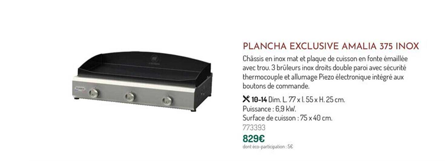 plancha exclusive amalia 375 inox