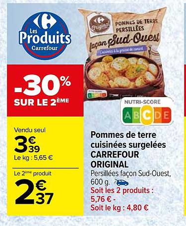 Pommes De Terre Cuisinées Surgelées Carrefour Original