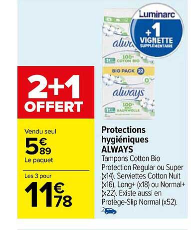 protections hygiéniques always