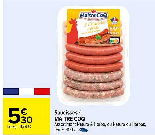 saucisses maître coq