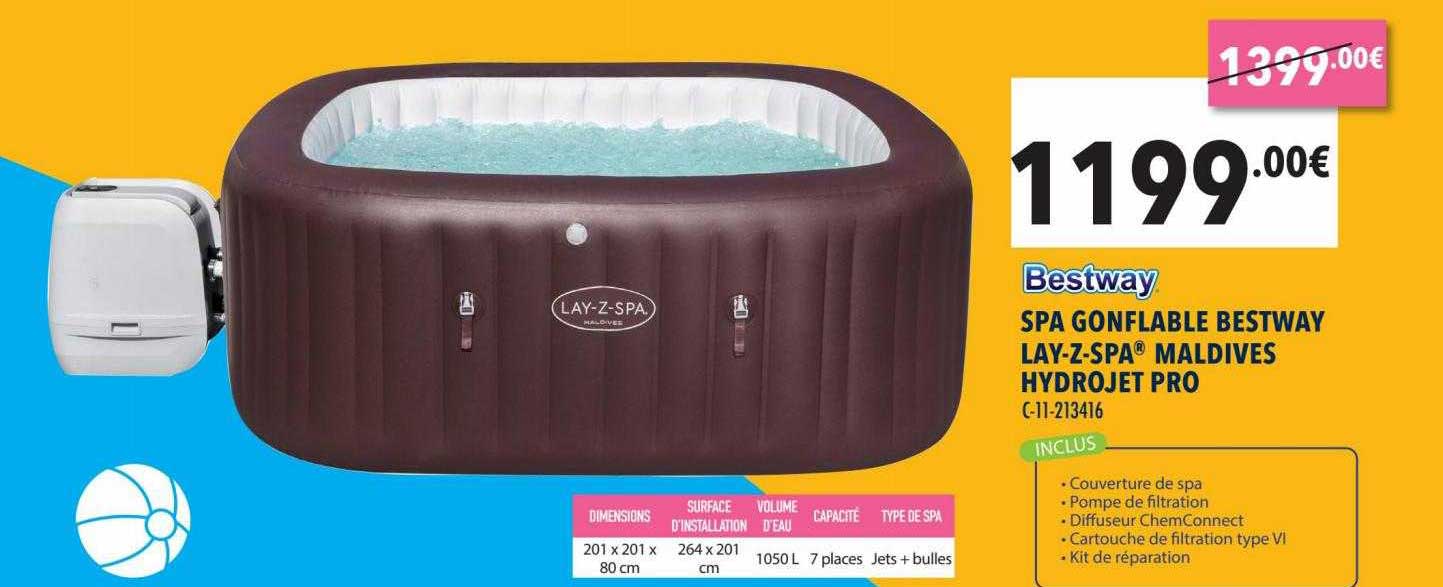 spa gonflable bestway lay-z-spa maldives hydrojet pro
