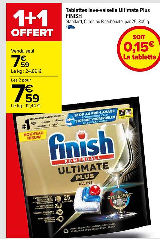 tablettes lave-vaisselle ultimate plus finish