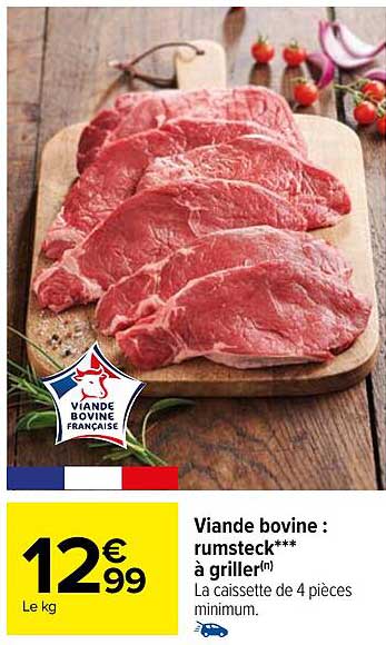 viande bovine : rumsteck***à griller