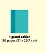 1 grand cahier