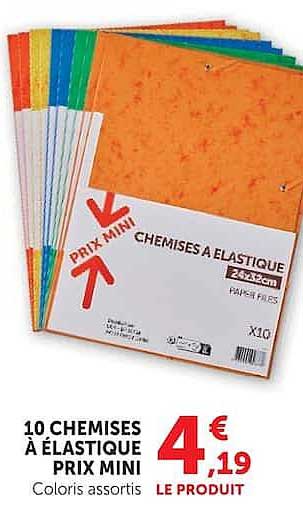 10 CHEMISES À ELASTIQUE PRIX MINI