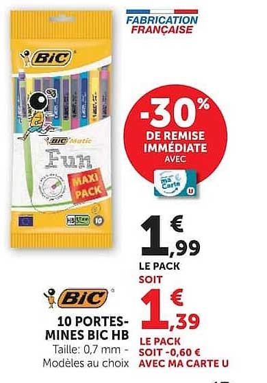10 PORTES-MINES BIC HB
