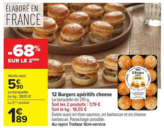 12 Burgers apéritifs cheese