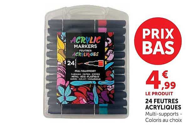 24 FEUTRES ACRYLIQUES