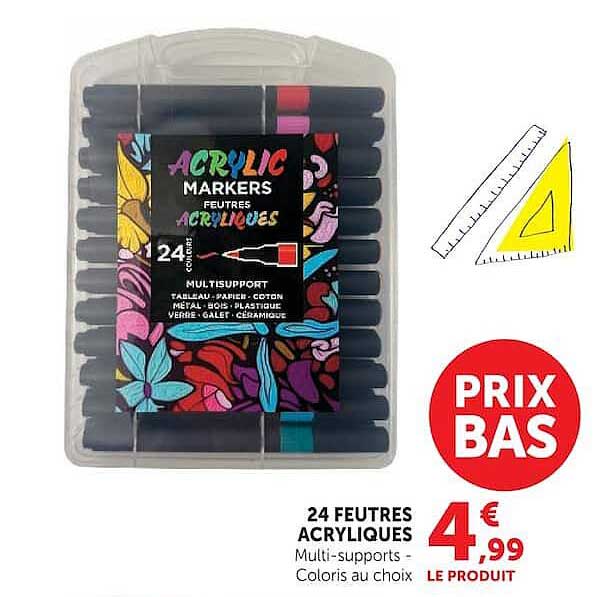 24 FEUTRES ACRYLIQUES