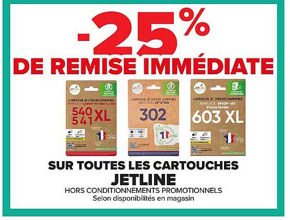 25% DE REMISE IMMÉDIATE