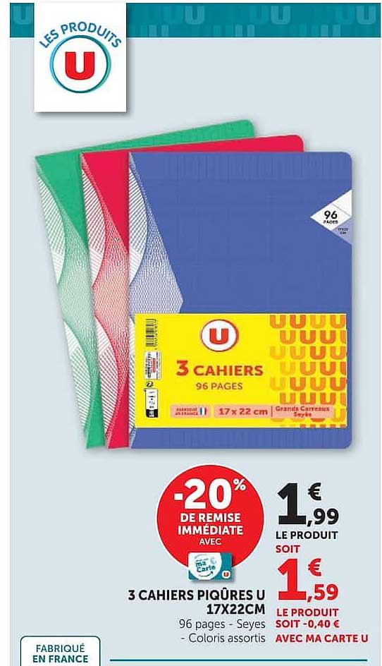 3 CAHIERS PIQÛRES U