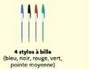 4 stylos à bille