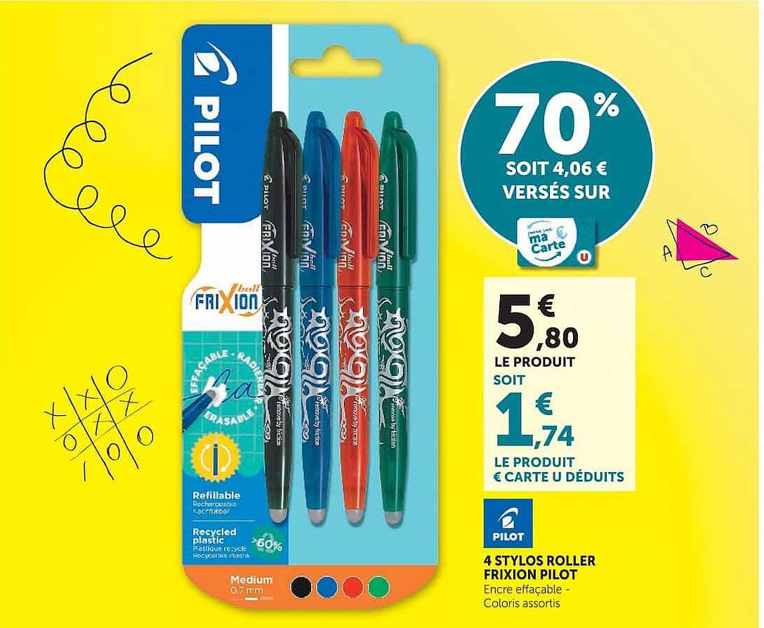 4 STYLOS ROLLER FRIXION PILOT