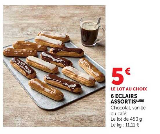 6 ECLAIRS ASSORTIS