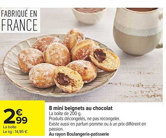 8 mini beignets au chocolat