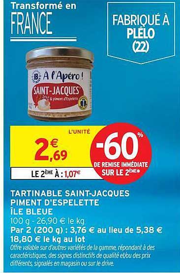 A l'Apéro ! Saint-Jacques Piment d'Espelette Ile Bleue