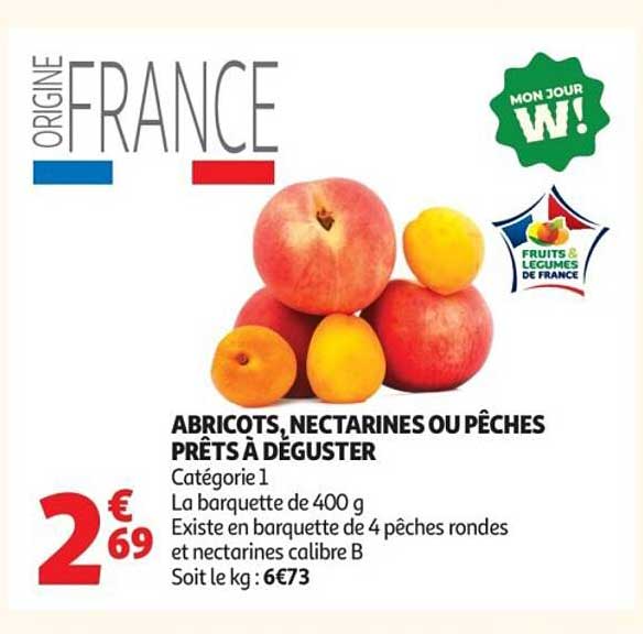Abricots, nectarines ou pêches prêts à déguster