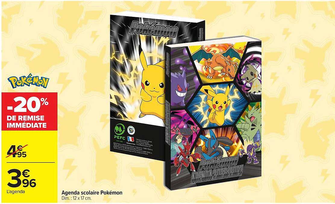 Agenda scolaire Pokémon