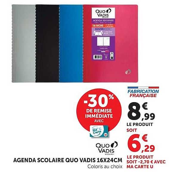 Agenda scolaire Quo Vadis 16x24CM