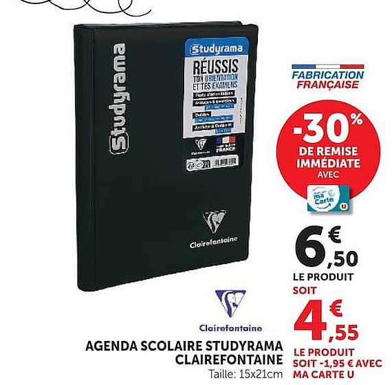 Agenda scolaire Studyrama Clairefontaine