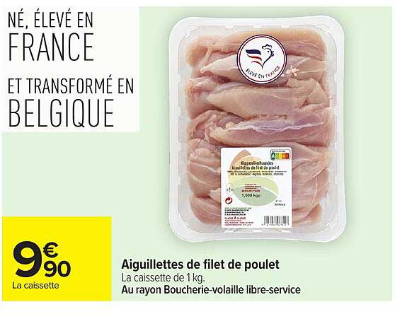 Aiguillettes de filet de poulet