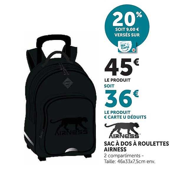 AIRNESS SAC À DOS À ROULETTES