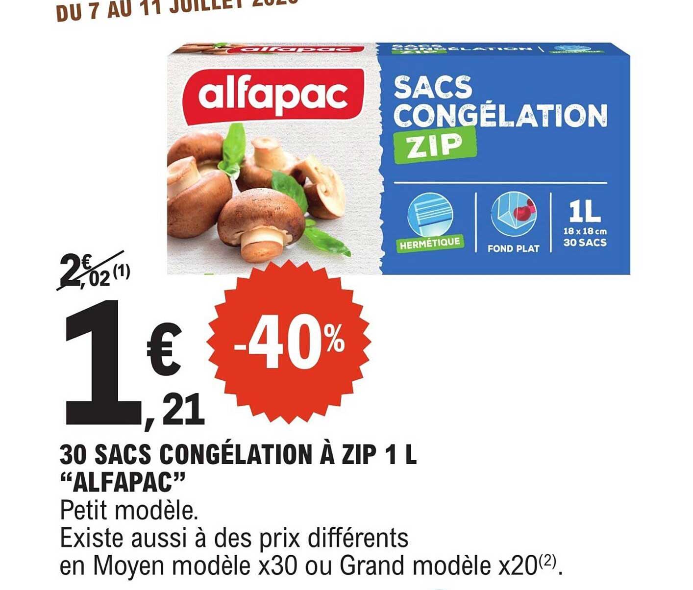 alfapac SACS CONGÉLATION ZIP